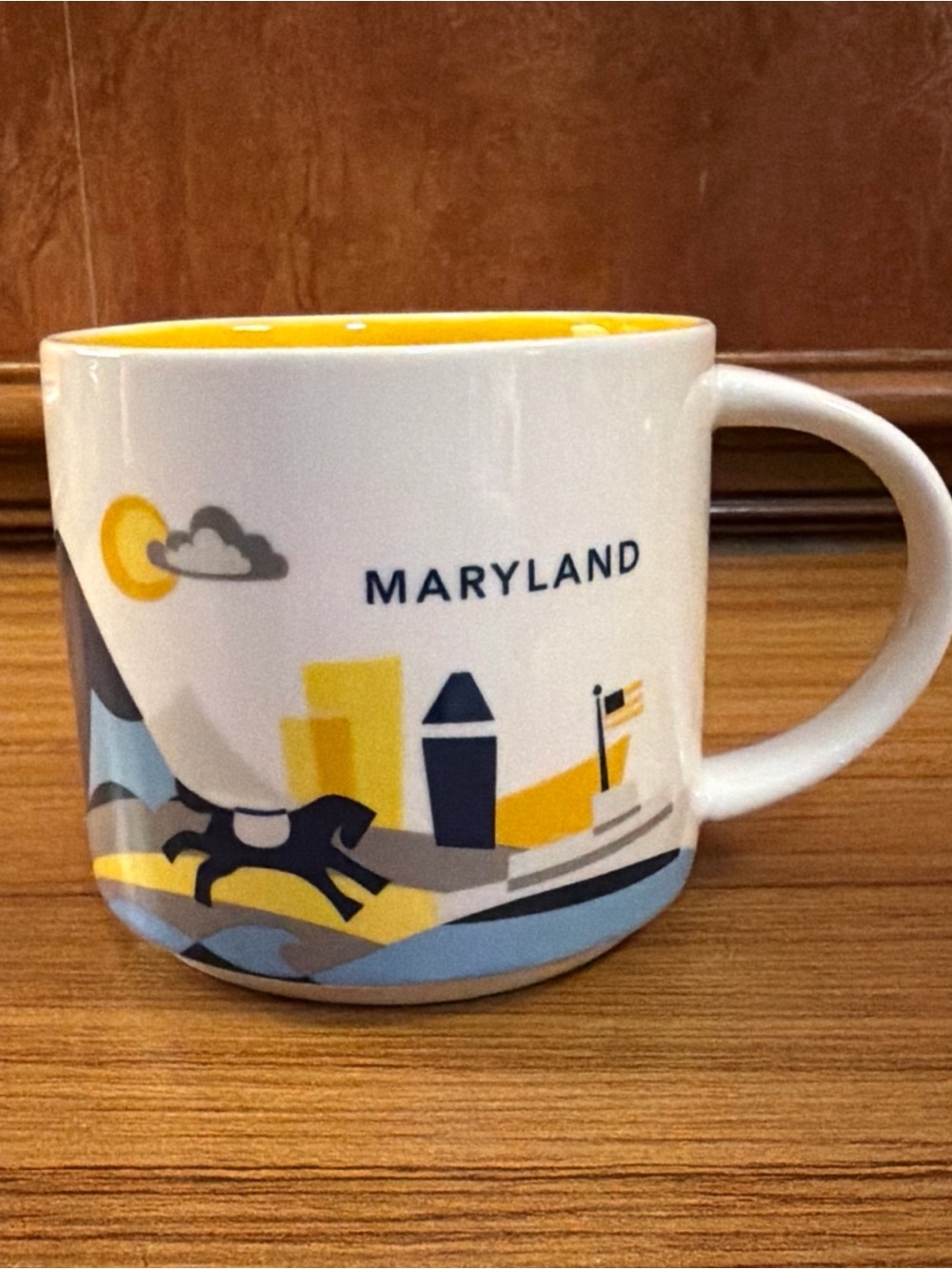 Starbucks You Are Here Collection Maryland Ceramic Coffee & Tea Mug White Blue